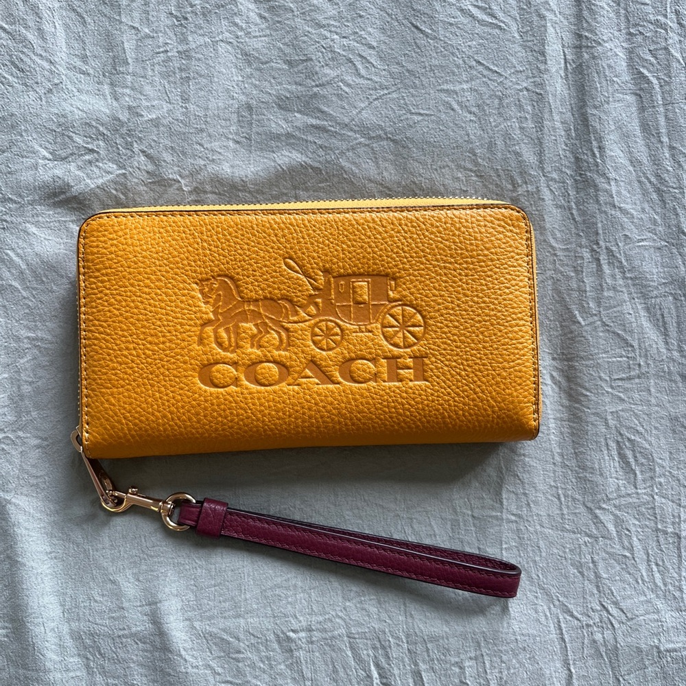 Coach Wristlet/Large Wallet Yellow NWOT